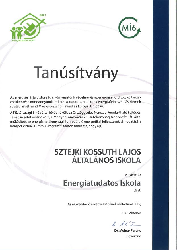 Energiatudatos Iskola 2021.