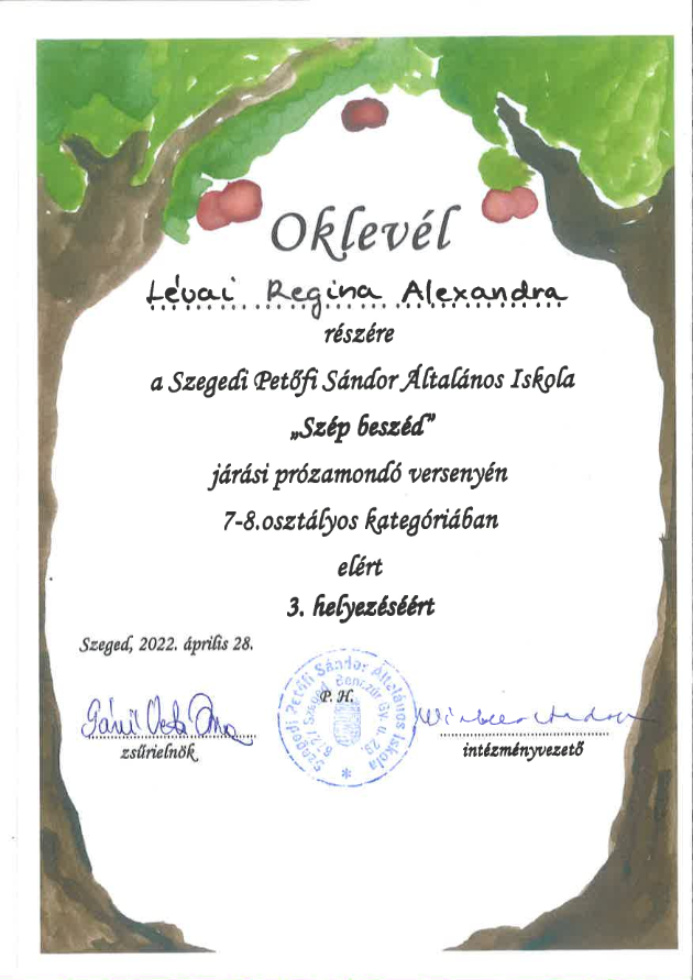 “Szép beszéd” járási prózamondó verseny
